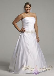 Большое свадебное платье с длинным шлейфом от Олега Кассини Style 8CT314 ― Интернет магазин Мир Невест - свадебные платья и аксессуары, эксклюзивные вечерние платья